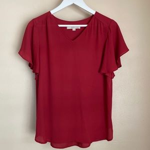 LOFT Red Blouse- Size Small
